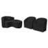 Kit Recamier Curvo Sala de Estar Inglaterra 150cm Lado Direito e 2 Poltronas Orgânica Luxo Luiza Max Bouclé Preto