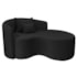 Kit Recamier Curvo Sala de Estar Inglaterra 150cm Lado Direito e 2 Poltronas Orgânica Luxo Luiza Max Bouclé Preto