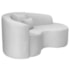 Kit Recamier Curvo Sala de Estar Inglaterra 150cm Lado Direito e 2 Poltronas Orgânica Luxo Luiza Max Bouclé Branco