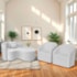 Kit Recamier Curvo Sala de Estar Inglaterra 150cm Lado Direito e 2 Poltronas Orgânica Luxo Luiza Max Bouclé Branco