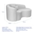 Kit Recamier Curvo Sala de Estar Inglaterra 150cm Lado Direito e 2 Poltronas Orgânica Luxo Luiza Max Bouclé Branco