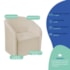 Kit Recamier Curvo Sala de Estar Inglaterra 150cm Lado Direito e 2 Poltronas Orgânica Luxo Luiza Max Bouclé Bege