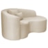 Kit Recamier Curvo Sala de Estar Inglaterra 150cm Lado Direito e 2 Poltronas Orgânica Luxo Luiza Max Bouclé Bege