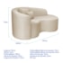 Kit Recamier Curvo Sala de Estar Inglaterra 150cm Lado Direito e 2 Poltronas Orgânica Luxo Luiza Max Bouclé Bege