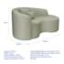 Kit Recamier Curvo Sala de Estar Inglaterra 150cm Lado Direito e 2 Poltronas Orgânica Luxo Luiza Max Bouclé Verde Oliva