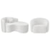 Kit Recamier Curvo Sala de Estar Inglaterra 150cm Lado Direito e Poltrona Orgânica Luxo Amore Bouclé Branco