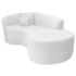 Kit Recamier Curvo Sala de Estar Inglaterra 150cm Lado Direito e Poltrona Orgânica Luxo Amore Bouclé Branco