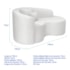 Kit Recamier Curvo Sala de Estar Inglaterra 150cm Lado Direito e Poltrona Orgânica Luxo Amore Bouclé Branco