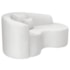 Kit Recamier Curvo Sala de Estar Inglaterra 150cm Lado Direito e Poltrona Orgânica Luxo Amore Bouclé Branco