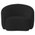 Kit Recamier Curvo Sala de Estar Inglaterra 150cm Lado Direito e Poltrona Orgânica Luxo Amore Bouclé Preto