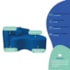Kit Recamier Curvo Sala de Estar Inglaterra 150cm Lado Direito e Poltrona Orgânica Luxo Amore Linho Azul Royal
