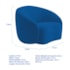 Kit Recamier Curvo Sala de Estar Inglaterra 150cm Lado Direito e Poltrona Orgânica Luxo Amore Linho Azul Royal