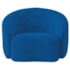 Kit Recamier Curvo Sala de Estar Inglaterra 150cm Lado Direito e Poltrona Orgânica Luxo Amore Linho Azul Royal