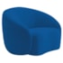 Kit Recamier Curvo Sala de Estar Inglaterra 150cm Lado Direito e Poltrona Orgânica Luxo Amore Linho Azul Royal