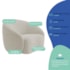 Kit Recamier Curvo Sala de Estar Inglaterra 150cm Lado Direito e Poltrona Orgânica Luxo Amore Linho Bege