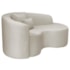 Kit Recamier Curvo Sala de Estar Inglaterra 150cm Lado Direito e Poltrona Orgânica Luxo Amore Linho Bege