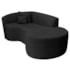 Kit Recamier Curvo Sala de Estar Inglaterra 150cm Lado Direito e Poltrona Orgânica Luxo Amore Linho Preto