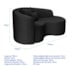 Kit Recamier Curvo Sala de Estar Inglaterra 150cm Lado Direito e Poltrona Orgânica Luxo Amore Linho Preto