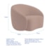 Kit Recamier Curvo Sala de Estar Inglaterra 150cm Lado Direito e Poltrona Orgânica Luxo Amore Linho Rose