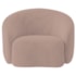 Kit Recamier Curvo Sala de Estar Inglaterra 150cm Lado Direito e Poltrona Orgânica Luxo Amore Linho Rose