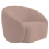 Kit Recamier Curvo Sala de Estar Inglaterra 150cm Lado Direito e Poltrona Orgânica Luxo Amore Linho Rose