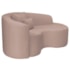 Kit Recamier Curvo Sala de Estar Inglaterra 150cm Lado Direito e Poltrona Orgânica Luxo Amore Linho Rose