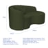 Kit Recamier Curvo Sala de Estar Inglaterra 150cm Lado Direito e Poltrona Orgânica Luxo Amore Linho Verde