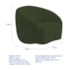 Kit Recamier Curvo Sala de Estar Inglaterra 150cm Lado Direito e Poltrona Orgânica Luxo Amore Linho Verde