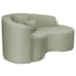 Kit Recamier Curvo Sala de Estar Inglaterra 150cm Lado Direito e Poltrona Orgânica Luxo Luiza Max Bouclé Verde Oliva