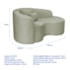 Kit Recamier Curvo Sala de Estar Inglaterra 150cm Lado Direito e Poltrona Orgânica Luxo Luiza Max Bouclé Verde Oliva