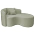 Kit Recamier Curvo Sala de Estar Inglaterra 150cm Lado Direito e Poltrona Orgânica Luxo Luiza Max Bouclé Verde Oliva