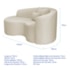 Kit Recamier Curvo Sala de Estar Inglaterra 150cm Lado Esquerdo e 2 Poltronas Orgânica Luxo Amore Bouclé Bege
