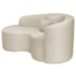 Kit Recamier Curvo Sala de Estar Inglaterra 150cm Lado Esquerdo e 2 Poltronas Orgânica Luxo Amore Bouclé Bege