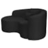 Kit Recamier Curvo Sala de Estar Inglaterra 150cm Lado Esquerdo e 2 Poltronas Orgânica Luxo Amore Bouclé Preto