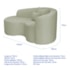 Kit Recamier Curvo Sala de Estar Inglaterra 150cm Lado Esquerdo e 2 Poltronas Orgânica Luxo Amore Bouclé Verde Oliva