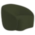 Kit Recamier Curvo Sala de Estar Inglaterra 150cm Lado Esquerdo e 2 Poltronas Orgânica Luxo Amore Linho Verde