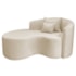 Kit Recamier Curvo Sala de Estar Inglaterra 150cm Lado Esquerdo e 2 Poltronas Orgânica Luxo Luiza Max Bouclé Bege