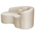 Kit Recamier Curvo Sala de Estar Inglaterra 150cm Lado Esquerdo e 2 Poltronas Orgânica Luxo Luiza Max Bouclé Bege