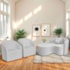 Kit Recamier Curvo Sala de Estar Inglaterra 150cm Lado Esquerdo e 2 Poltronas Orgânica Luxo Luiza Max Bouclé Branco