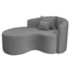 Kit Recamier Curvo Sala de Estar Inglaterra 150cm Lado Esquerdo e 2 Poltronas Orgânica Luxo Luiza Max Bouclé Cinza