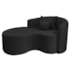 Kit Recamier Curvo Sala de Estar Inglaterra 150cm Lado Esquerdo e 2 Poltronas Orgânica Luxo Luiza Max Bouclé Preto