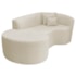 Kit Recamier Curvo Sala de Estar Inglaterra 150cm Lado Esquerdo e Poltrona Orgânica Luxo Amore Bouclé Bege