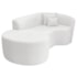 Kit Recamier Curvo Sala de Estar Inglaterra 150cm Lado Esquerdo e Poltrona Orgânica Luxo Amore Bouclé Branco