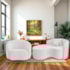 Kit Recamier Curvo Sala de Estar Inglaterra 150cm Lado Esquerdo e Poltrona Orgânica Luxo Amore Bouclé Branco