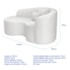 Kit Recamier Curvo Sala de Estar Inglaterra 150cm Lado Esquerdo e Poltrona Orgânica Luxo Amore Bouclé Branco