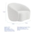Kit Recamier Curvo Sala de Estar Inglaterra 150cm Lado Esquerdo e Poltrona Orgânica Luxo Amore Bouclé Branco
