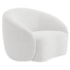Kit Recamier Curvo Sala de Estar Inglaterra 150cm Lado Esquerdo e Poltrona Orgânica Luxo Amore Bouclé Branco