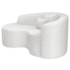 Kit Recamier Curvo Sala de Estar Inglaterra 150cm Lado Esquerdo e Poltrona Orgânica Luxo Amore Bouclé Branco