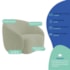 Kit Recamier Curvo Sala de Estar Inglaterra 150cm Lado Esquerdo e Poltrona Orgânica Luxo Amore Bouclé Verde Oliva