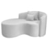 Kit Recamier Curvo Sala de Estar Inglaterra 150cm Lado Esquerdo e Poltrona Orgânica Luxo Luiza Max Bouclé Branco